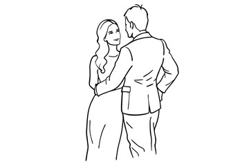 Couple Love Line Art Tender Moments Art