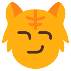 smart, cat, animal, wildlife, cat emoji Icon