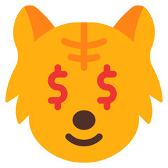 rich, cat, animal, wildlife, cat emoji Icon