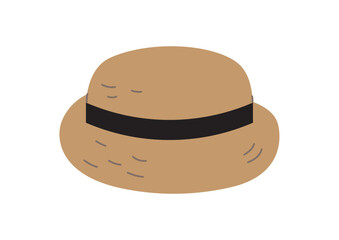 黒いリボンの麦わら帽子