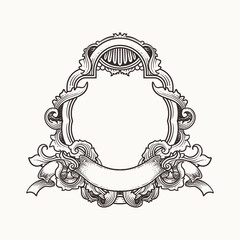 Vintage baroque frame with decorative ornaments
