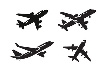 Airplane Silhouette Icon Vector Art Illustration