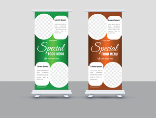 Food Menu Roll-up Design. 