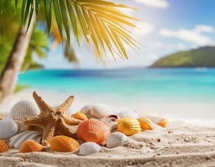 shells and starfish on the beach