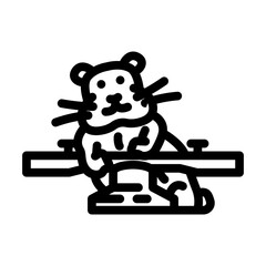 hamster with toy pet line icon vector. hamster with toy pet sign. isolated contour symbol black illustration