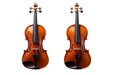 Melodic Duets: A Synchrony of Violins on White or PNG Transparent Background.