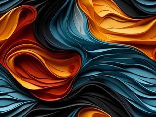 Abstract wavy texture with intricate layered design patterns. Seamless pattern..