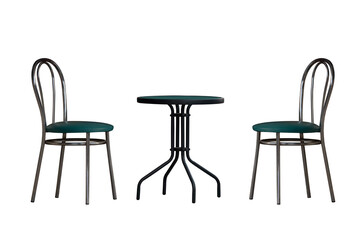 round table and chairs isolated on a white background