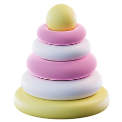 3D Illustration Stacking Ring Toy