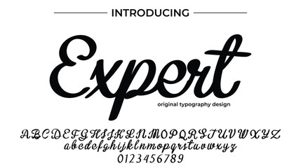 Expert Font Stylish brush painted an uppercase vector letters, alphabet, typeface