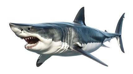 Fototapeta premium Majestic Great White Shark Isolated