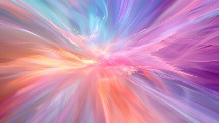 Obraz premium An abstract image showcasing an explosion of soft pastel colors radiating outward in a dynamic and visually soothing pattern. 