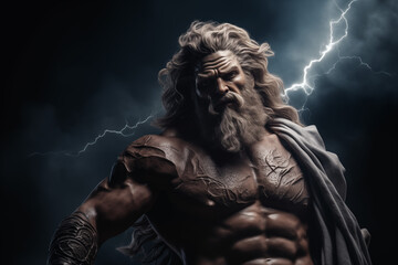 Image of the Greek god Zeus. Greek mythology. Ancient Greece. World of the gods. God of Olympus.