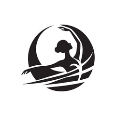 Ballet and ballerina concept logo. Abstract ballet branding logo.