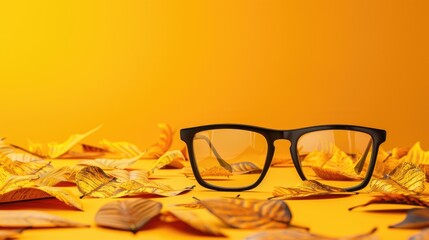 Optic store fall discount Stylish glasses sale banner with copy space