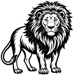 Lion silhouette. Lion black icon on a white background