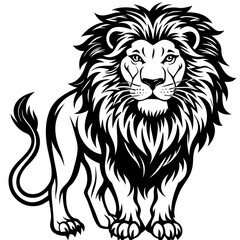 Lion silhouette. Lion black icon on a white background