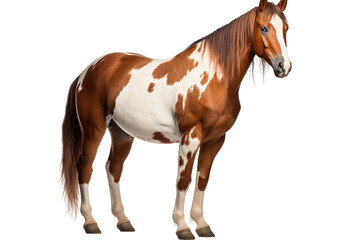 Obraz premium Majestic Equine Elegance on White or PNG Transparent Background.