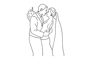 Wedding Anniversary Line Art Special Day Drawing