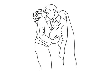 Wedding Anniversary Line Art Tender Love Artwor