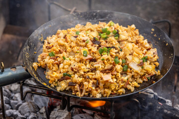 アウトドアでピラフ　pilaf 