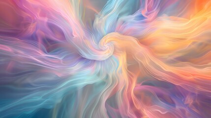 Fototapeta premium An abstract image showcasing an explosion of soft pastel colors radiating outward in a dynamic and visually soothing pattern. 