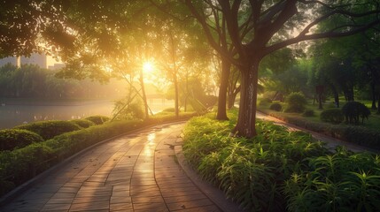 Fototapeta premium Free good morning scene wallpaper background photo