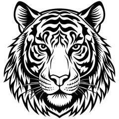 tiger head silhouette vector illustration 