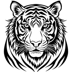 tiger head silhouette vector illustration 