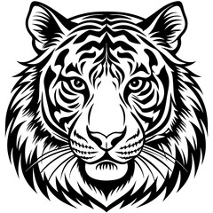 tiger head silhouette  vector illustration 