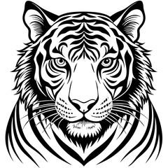 tiger head silhouette  vector illustration 