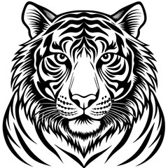 tiger head silhouette  vector illustration 