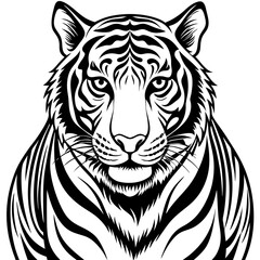 tiger head silhouette  vector illustration 