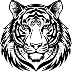 tiger head silhouette vector illustration 