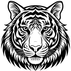 tiger head silhouette vector illustration 
