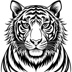 tiger head silhouette vector illustration 