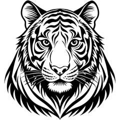 tiger head silhouette  vector illustration 