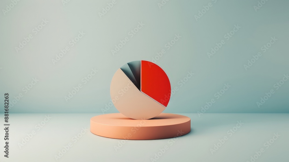 Aufkleber abstract analytic skill wallpaper: minimalist pie chart breakdown in depth of field