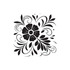 Set of elegant floral logo elements