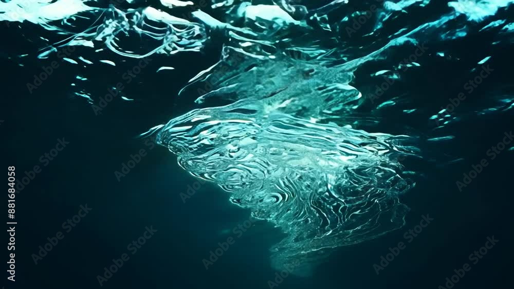 Poster abstract underwater video of light patterns and ripples creating a shimmering effect, film overlay e