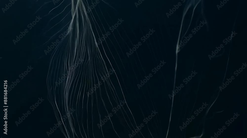 Aufkleber abstract and artistic video of a floating cobweb with a structured pattern on a black background, fi