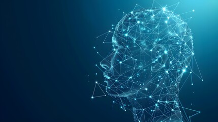 Artificial intelligence brain power research tech market with representing ai innovation technology.