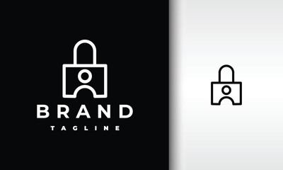 lock person outline logo