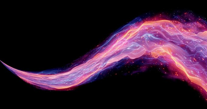 Blaze stream looping effect on black overlay background. Motion content for your design.