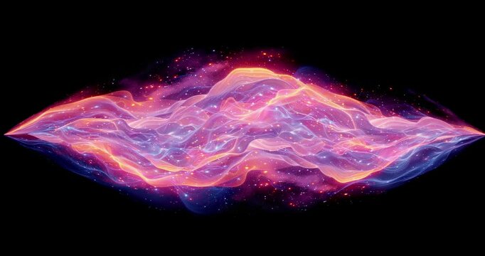 Blaze stream looping effect on black overlay background. Motion content for your design.