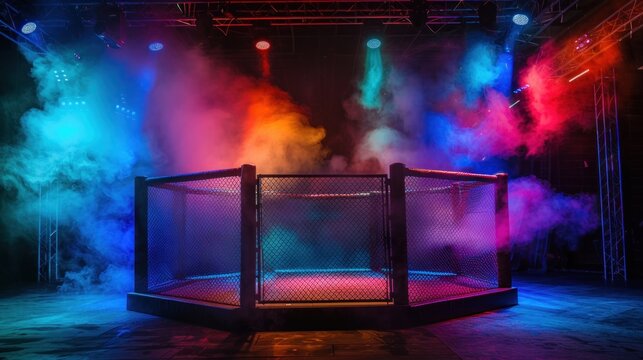 MMA Fight Cage Ready for Action