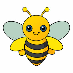 a bee vector illustration, cartoon, clipart and line art design