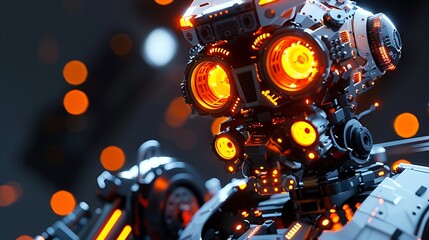 Futuristic Robot with Glowing Lights