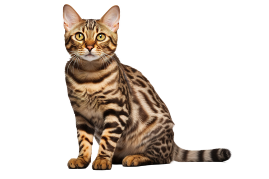 Regal Feline Gaze on White or PNG Transparent Background.