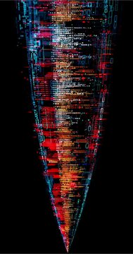 Digital stream looping effect on black overlay background. Motion content for your design.